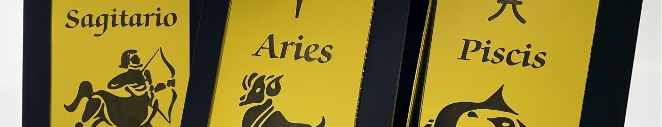 Signos zodiacales Sagitario, Aries, Piscis